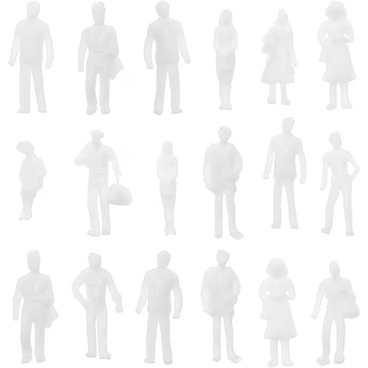 1:100 Scale White Miniature People