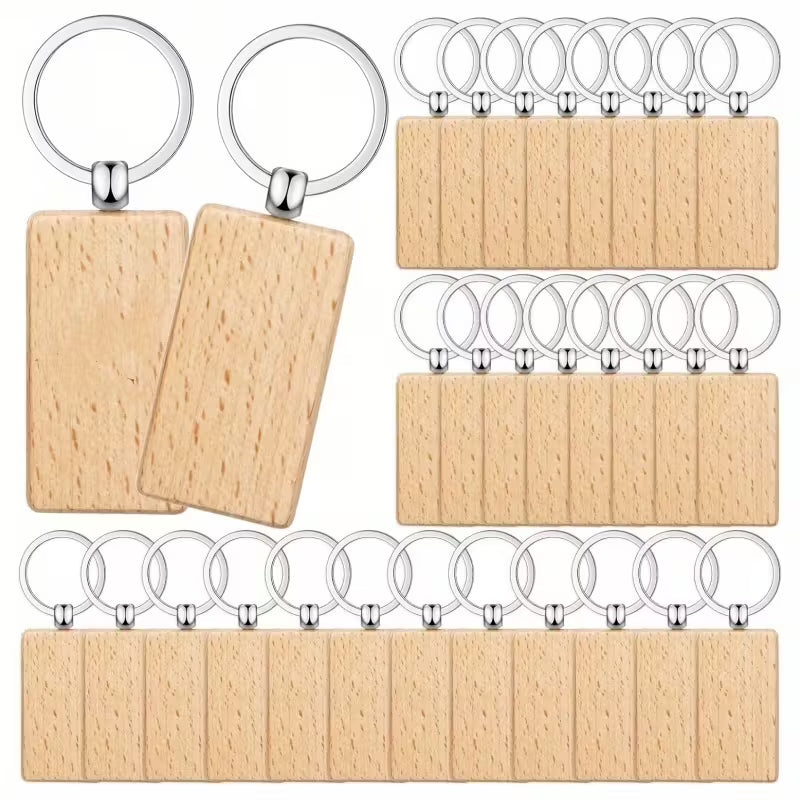 Custom Laser-Engraved Wooden Keychain